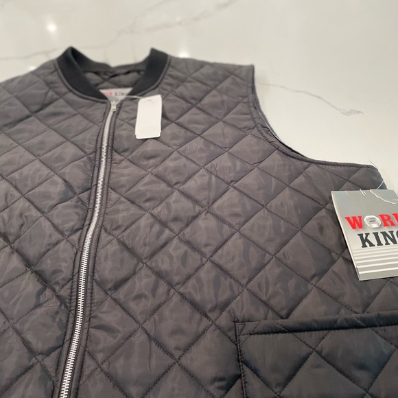 Work King Quilted Vest Noir Black Size 3XL NWT - Picture 3 of 6